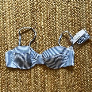 NWT J Crew underwire seersucker bikini top 34B